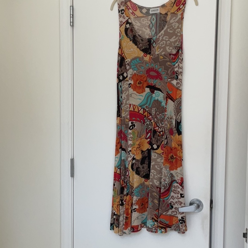 ❌Chico's Orange Red Sleeveless Sundress❌ Chico’s sz 0 (normal 2, 4, 6)